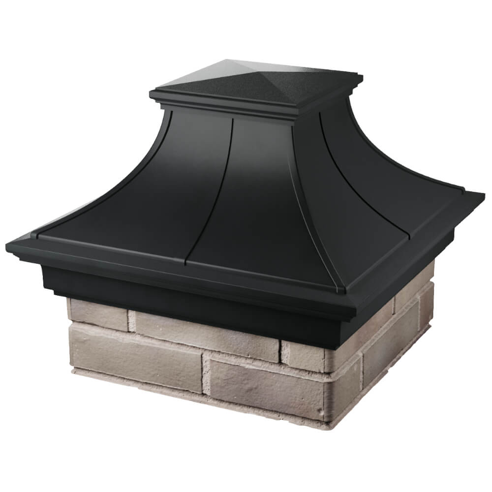 Колпак Zking Монблан Премиум Черный на столб 1.5х1.5 кирпича (385х385мм) в Мариуполе фото
