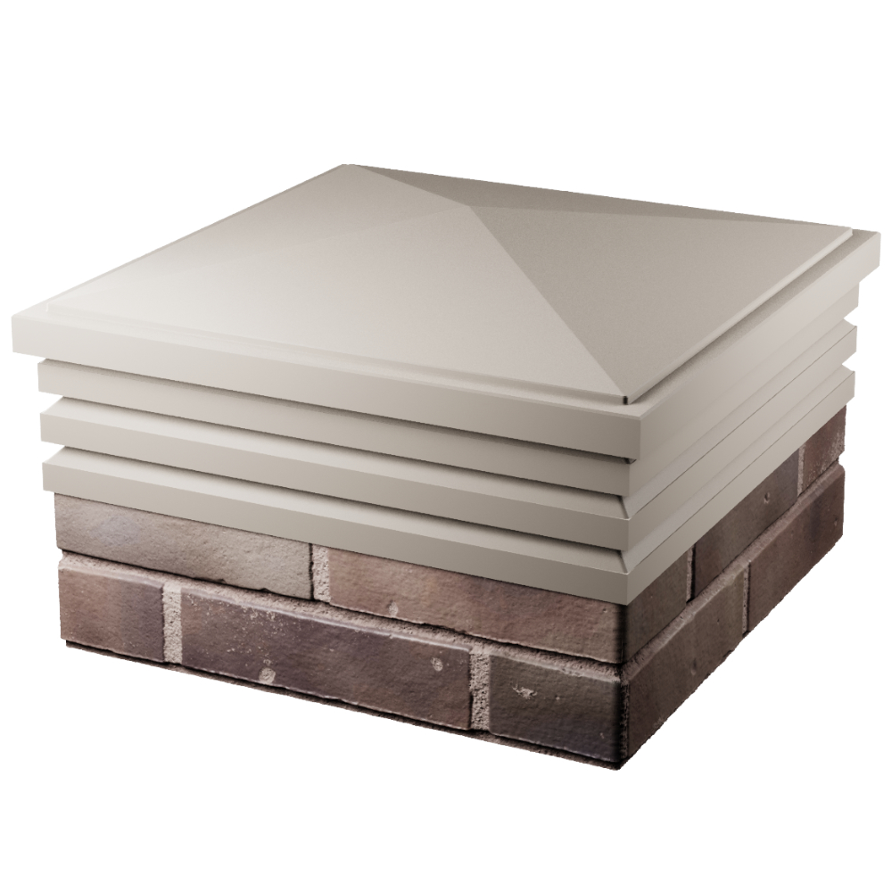 Колпак Zking Бона ХайТек Бежевый на столб 2х2 кирпича (513х513мм) в Мариуполе фото