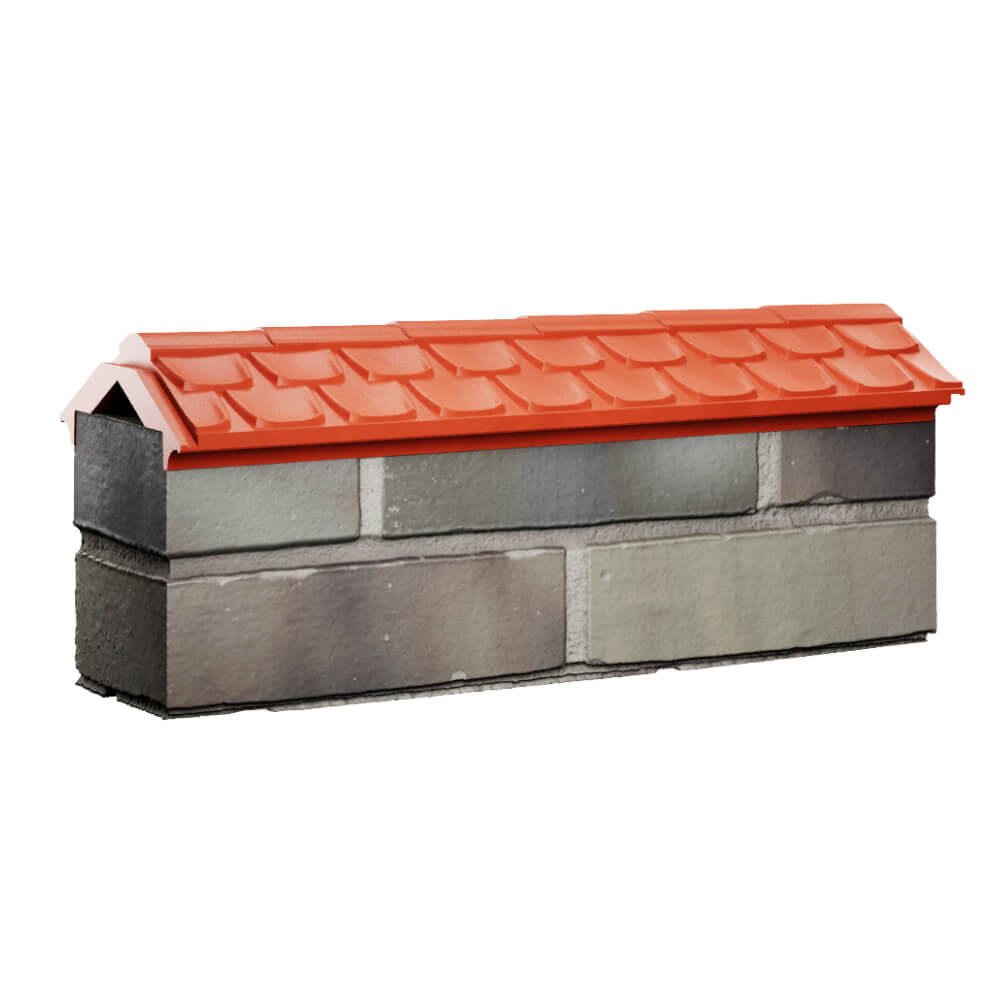 Парапет Zking Эльбрус Красный с посадкой на 0.5 кирпича (130мм) Мариуполь фото