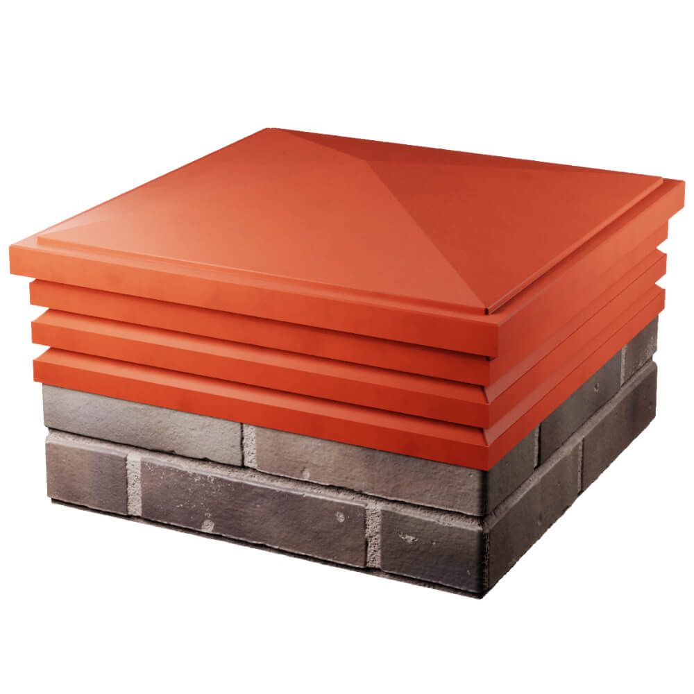 Колпак Zking Бона ХайТек Красный на столб 2х2 кирпича (513х513мм) в Мариуполе фото