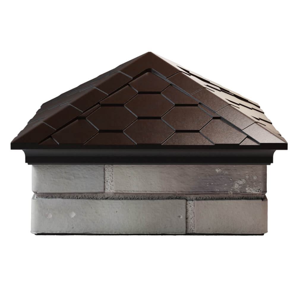 Колпак Zking Эверест Коричневый на столб 1.5х1.5 кирпича (390х390мм) Мариуполь фото