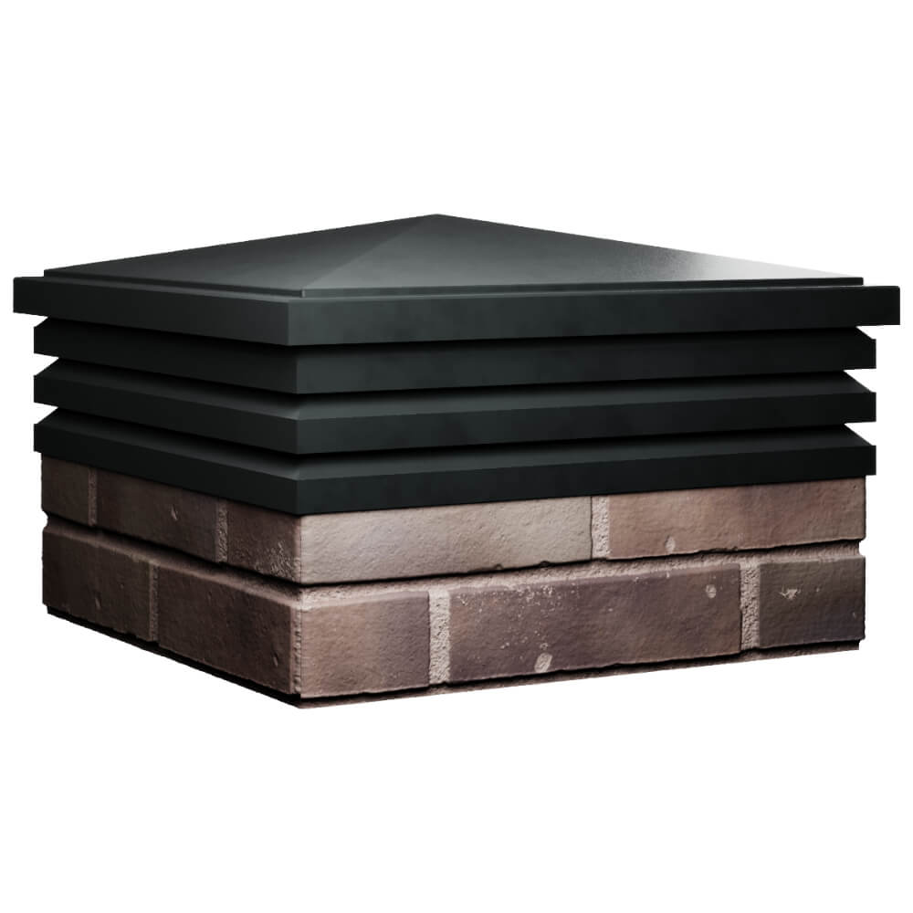 Колпак Zking Бона ХайТек Черный на столб 2х2 кирпича (513х513мм) в Мариуполе фото