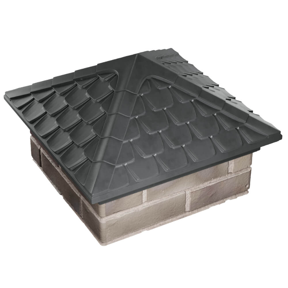 Колпак Zking Эльбрус Серый на столб 1.5х1.5 кирпича (385х385мм) в Мариуполе фото