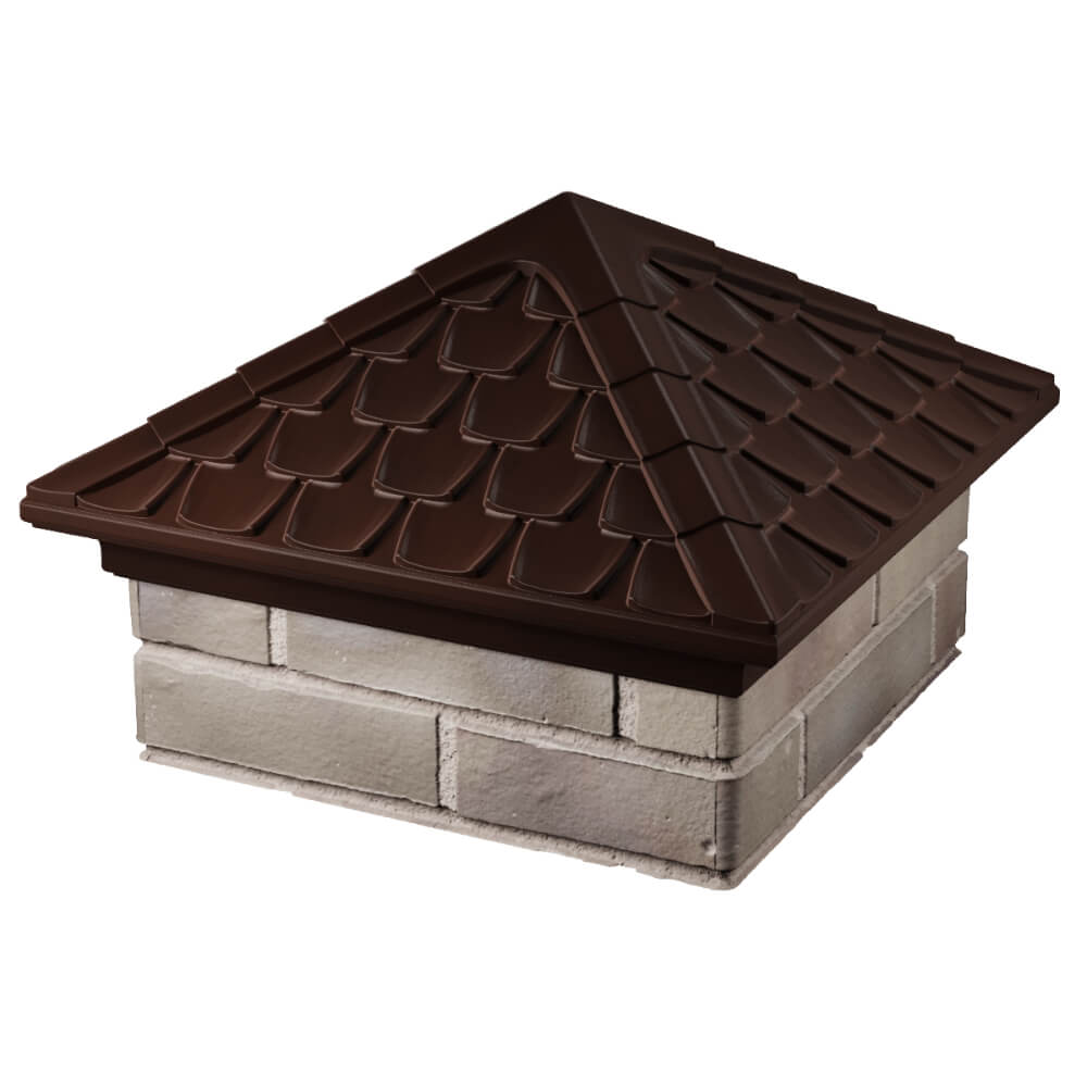 Колпак Zking Эльбрус Коричневый на столб 1.5х1.5 кирпича (385х385мм) в Мариуполе фото