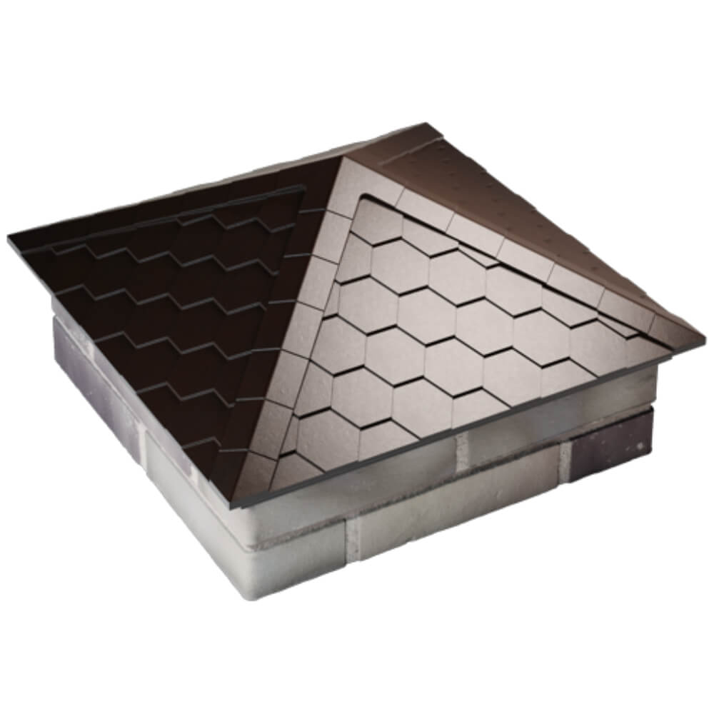 Колпак Zking Эверест Коричневый на столб 2х2 кирпича (535х535мм) Мариуполь фото