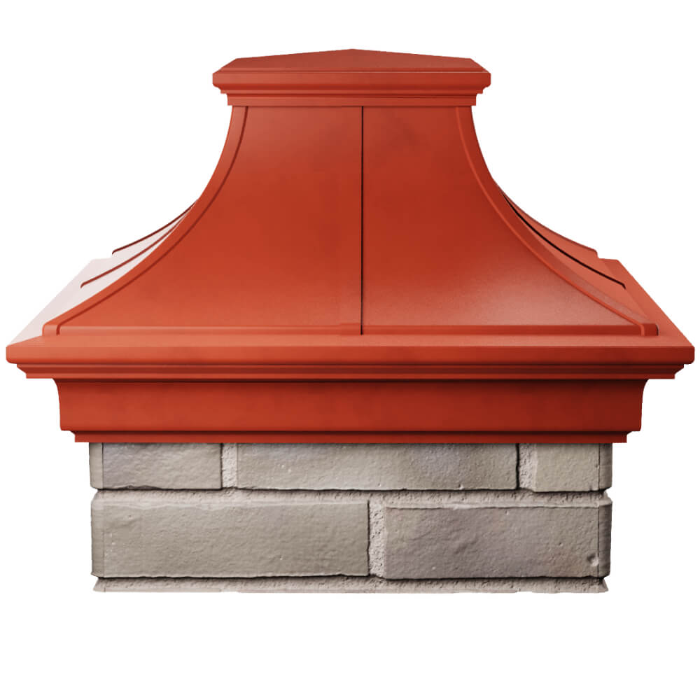 Колпак Zking Монблан Премиум Красный на столб 1.5х1.5 кирпича (385х385мм) Мариуполь фото