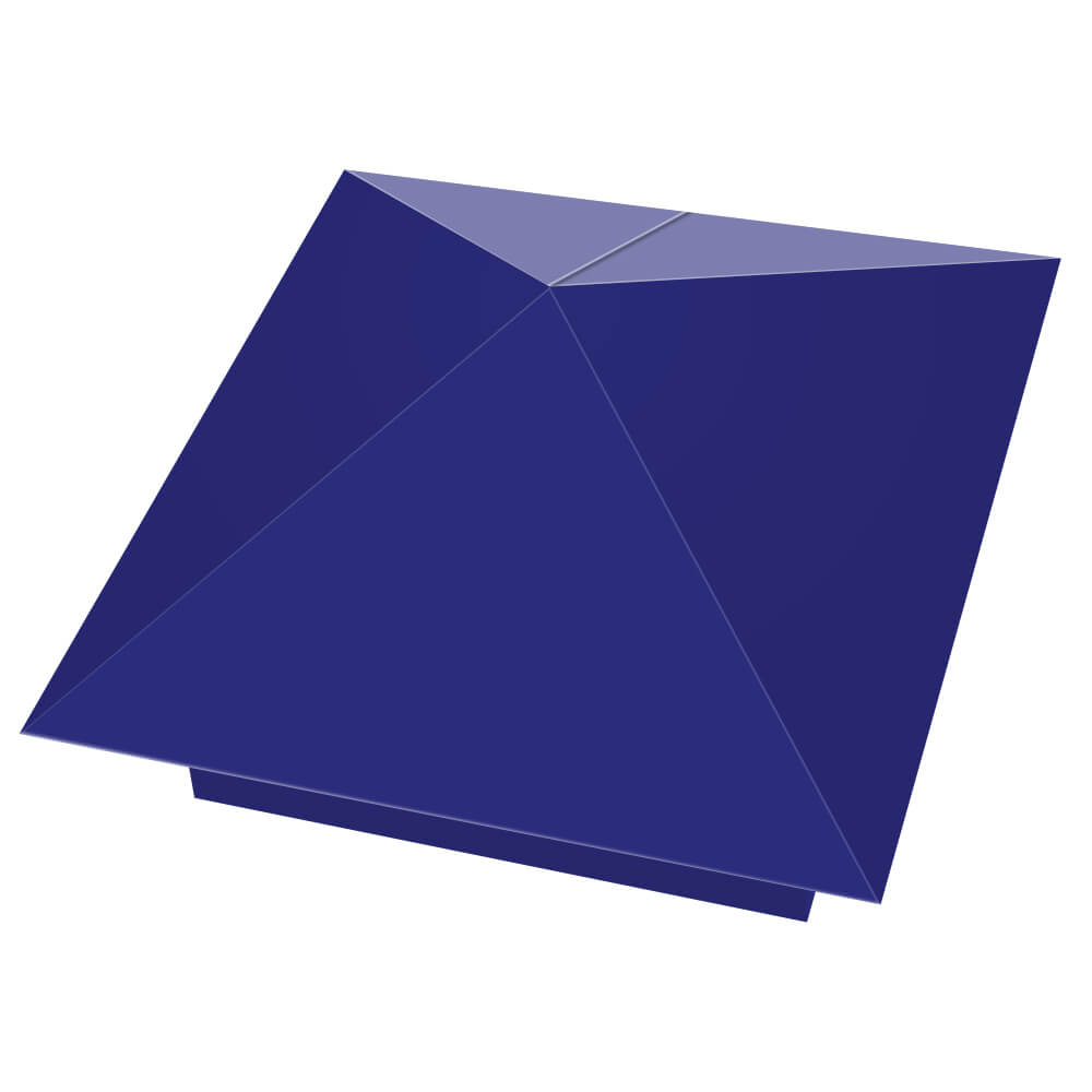 Колпак металлический 400х400мм RAL5002 Синий Ультрамарин заборный Мариуполь фото