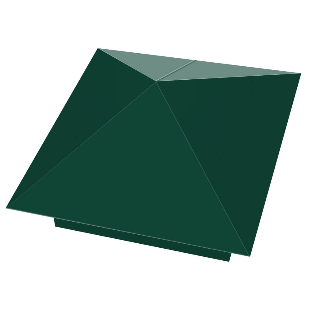 Колпак металлический 390х390мм RAL6005 Зеленый Мох заборный Мариуполь фото