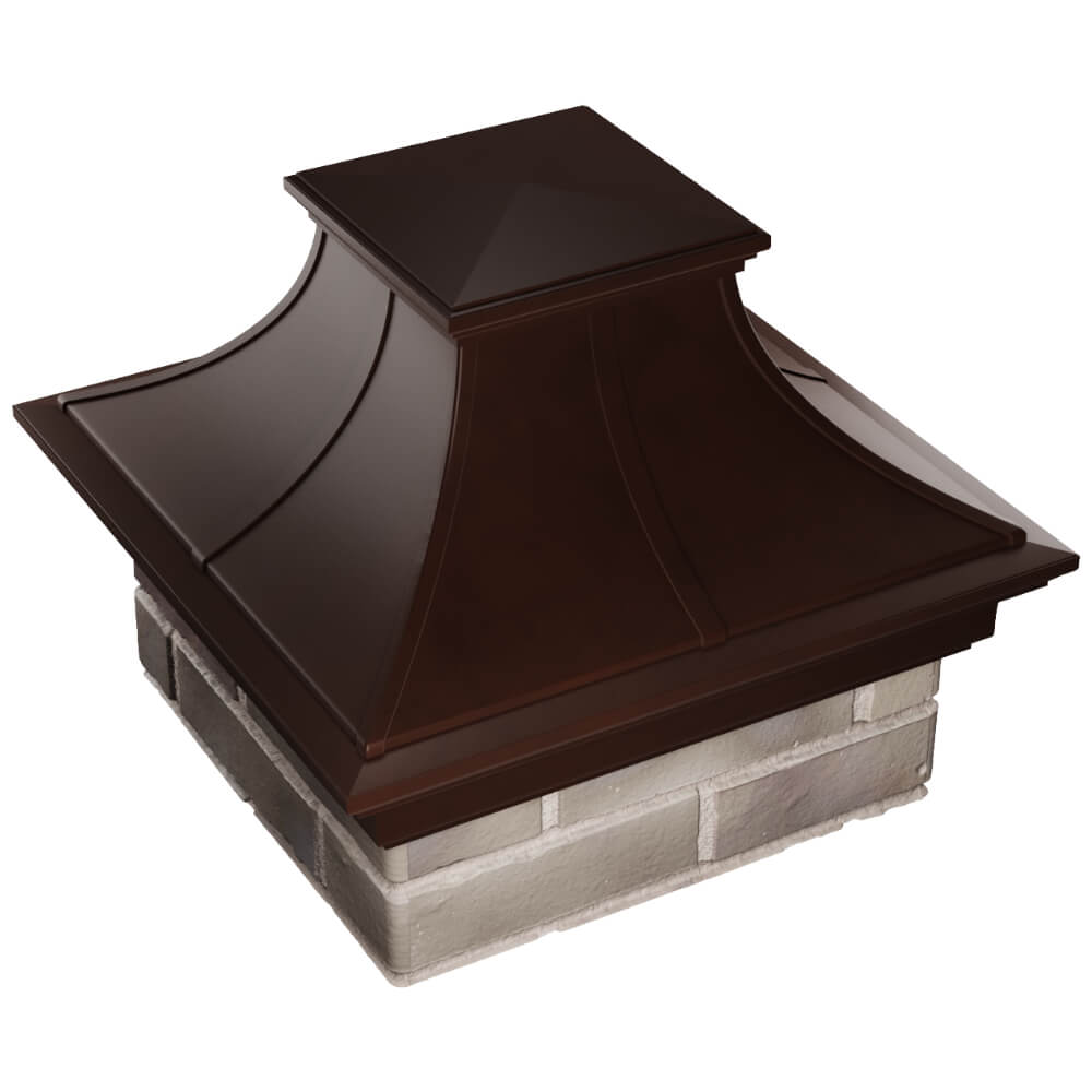 Колпак Zking Монблан Премиум Коричневый на столб 1.5х1.5 кирпича (385х385мм) в Мариуполе фото