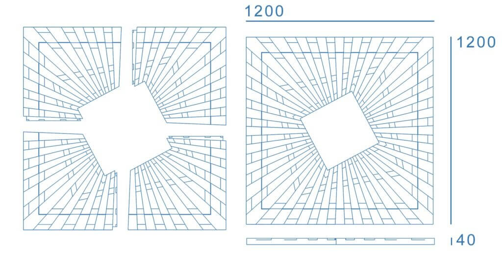 Приствольная решетка для дерева ZKING ATMOSPHERE 1.2х1.2м Серая в Мариуполе фото