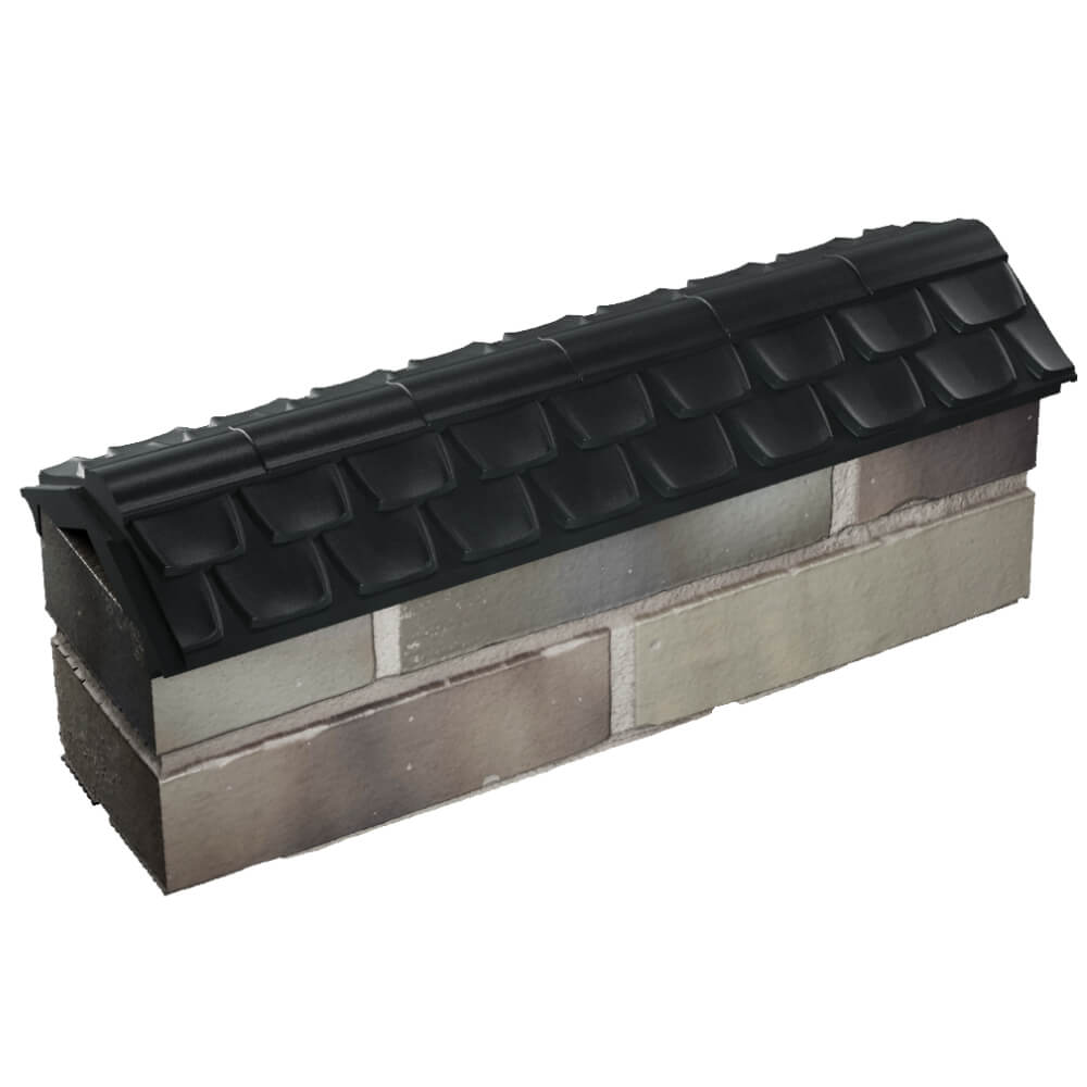 Парапет Zking Эльбрус Черный с посадкой на 0.5 кирпича (130мм) в Мариуполе фото