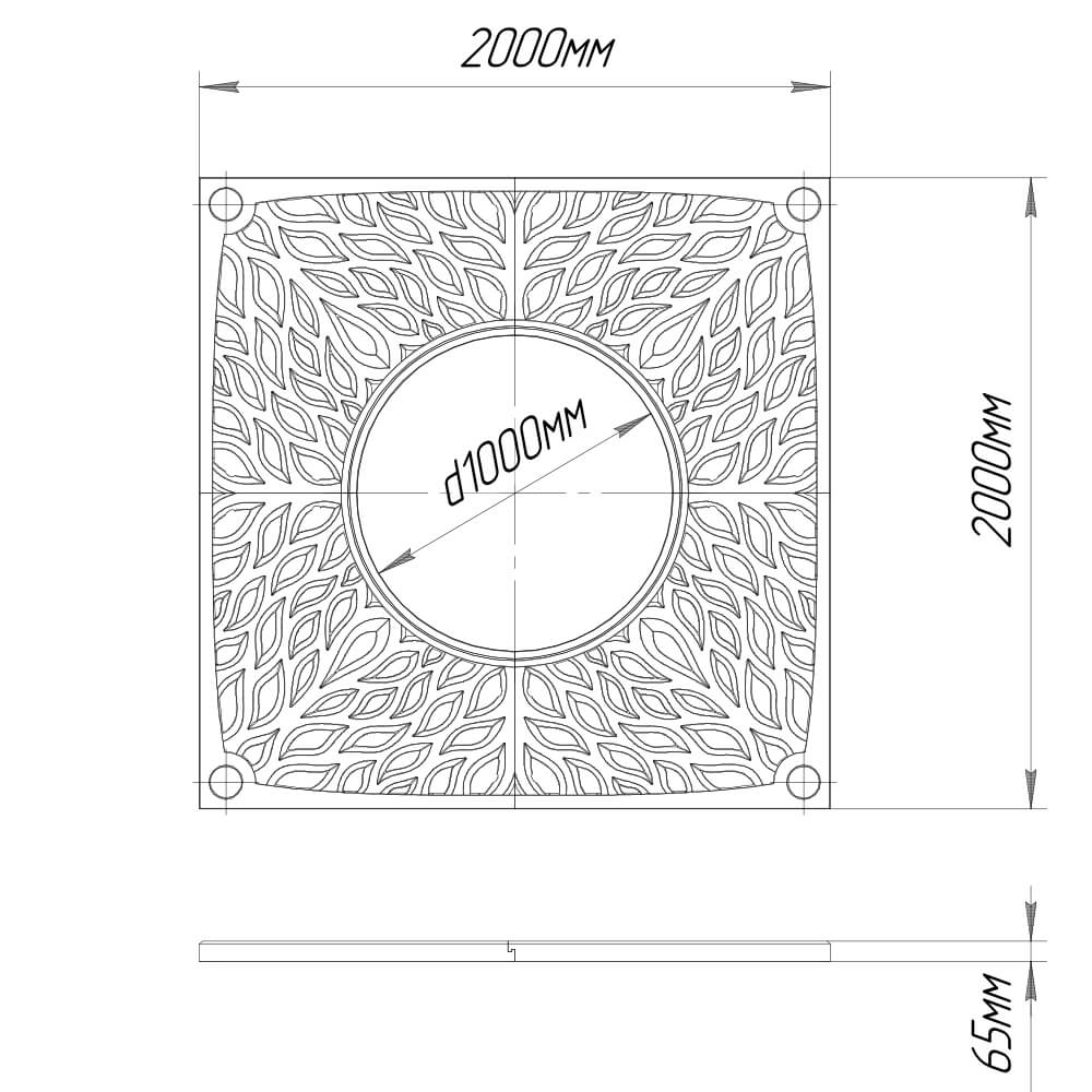 Приствольная решетка для дерева ZKING CRUST 2х2м Черная в Мариуполе фото