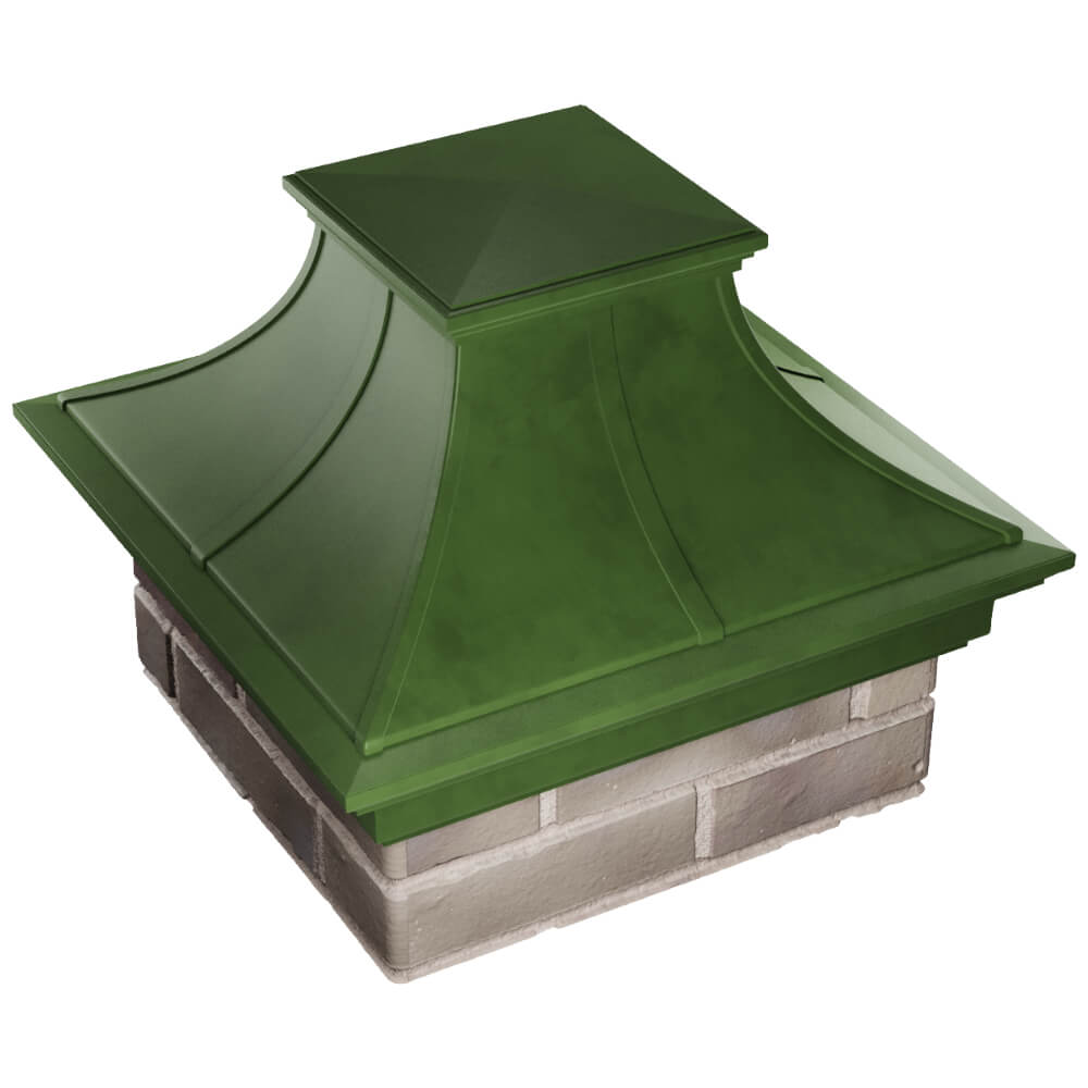 Колпак Zking Монблан Премиум Зеленый на столб 1.5х1.5 кирпича (385х385мм) в Мариуполе фото