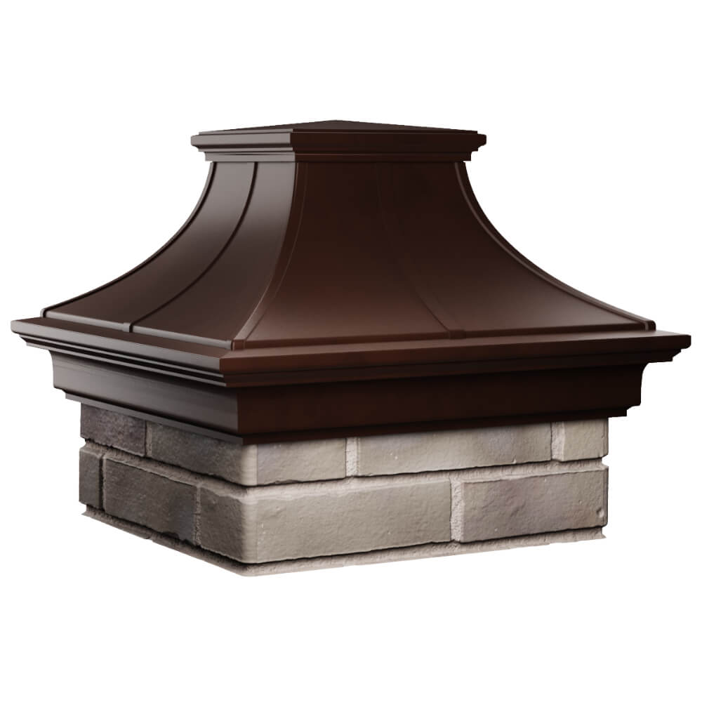 Колпак Zking Монблан Премиум Коричневый на столб 1.5х1.5 кирпича (385х385мм) в Мариуполе фото