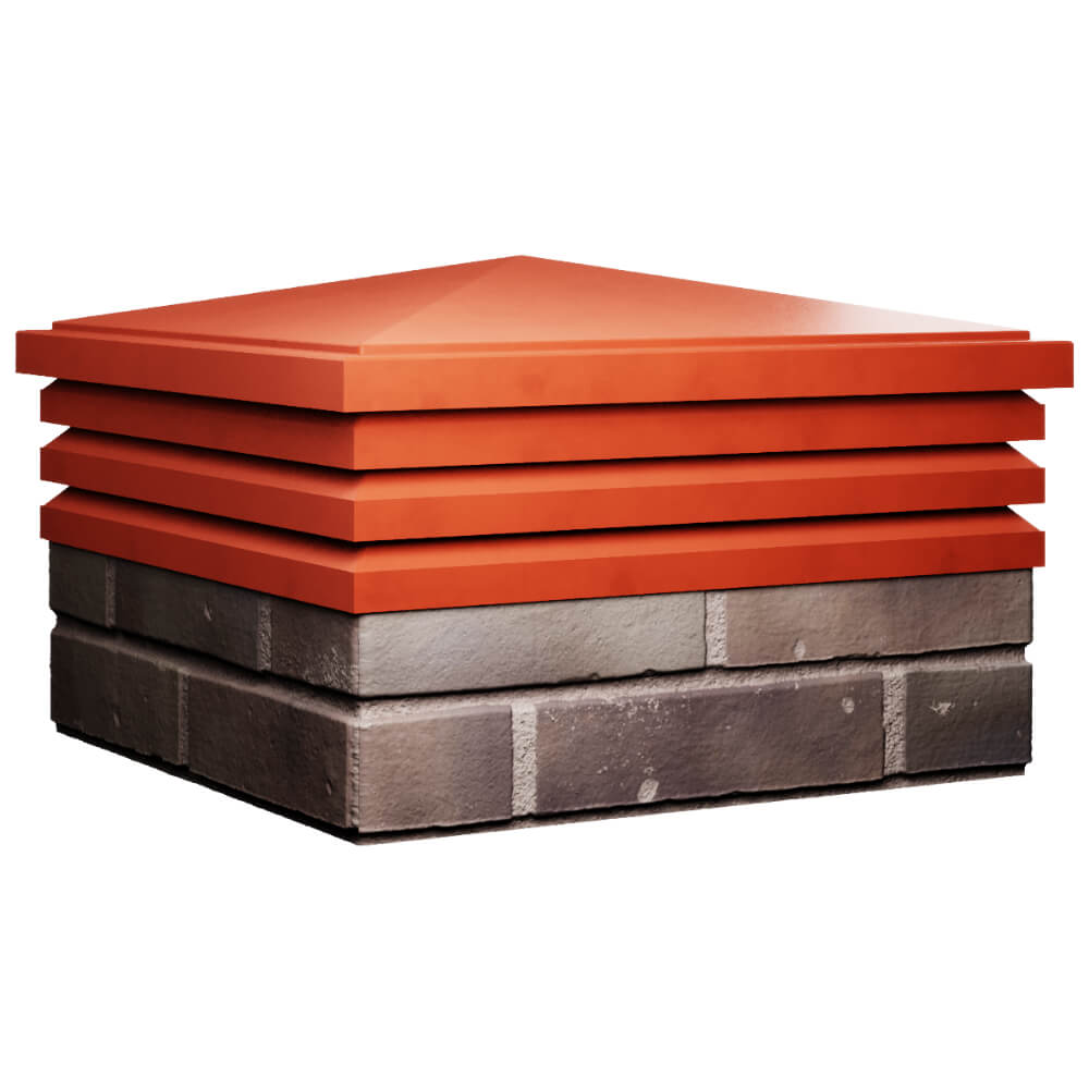 Колпак Zking Бона ХайТек Красный на столб 2х2 кирпича (513х513мм) в Мариуполе фото