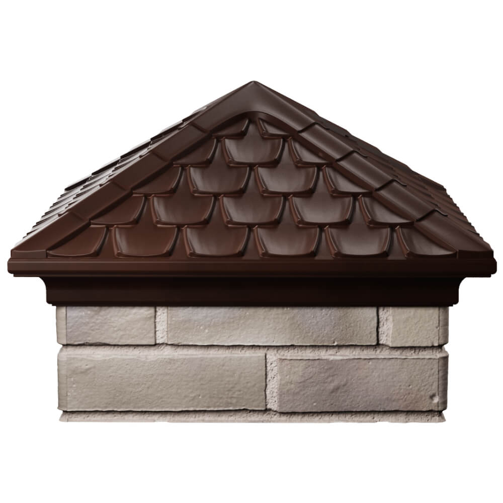 Колпак Zking Эльбрус Коричневый на столб 1.5х1.5 кирпича (385х385мм) Мариуполь фото