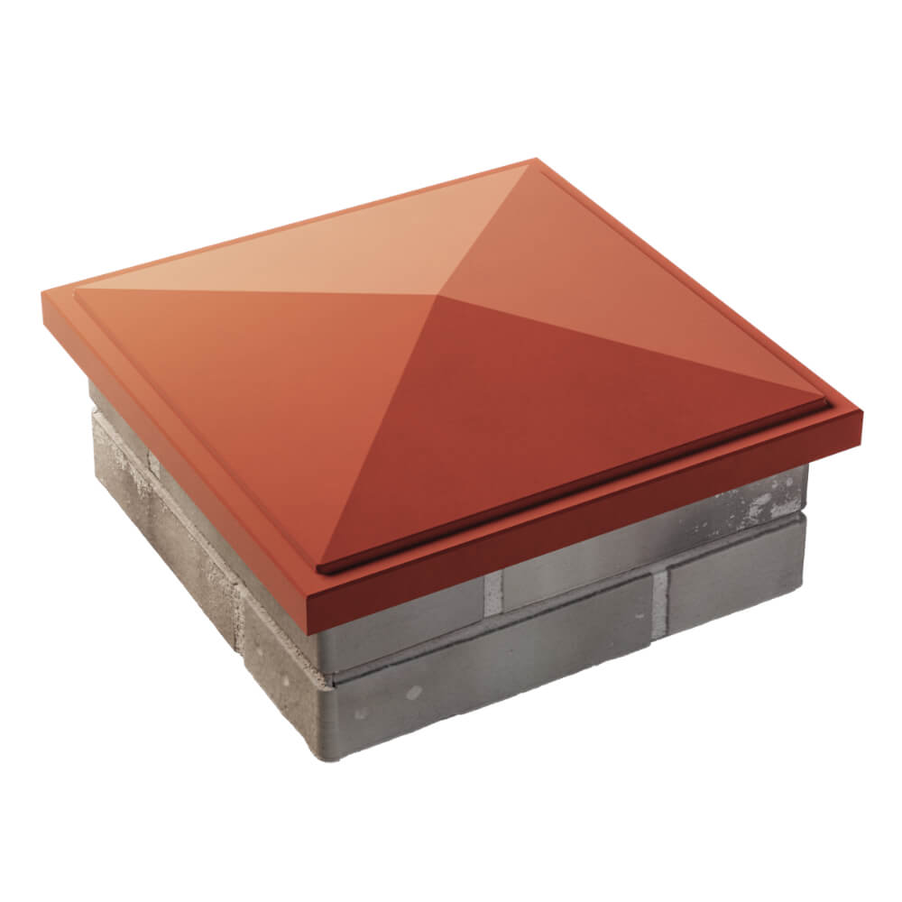 Колпак Zking БонаМоно Красный на столб 1.5х1.5 кирпича (385х385, 400х400мм) в Мариуполе фото