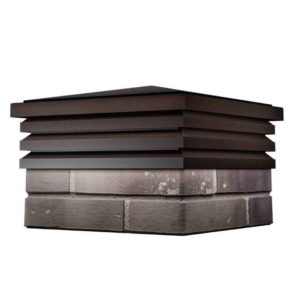 Колпак Zking Бона ХайТек Коричневый на столб 1.5х1.5 кирпича (385х385мм) в Мариуполе фото