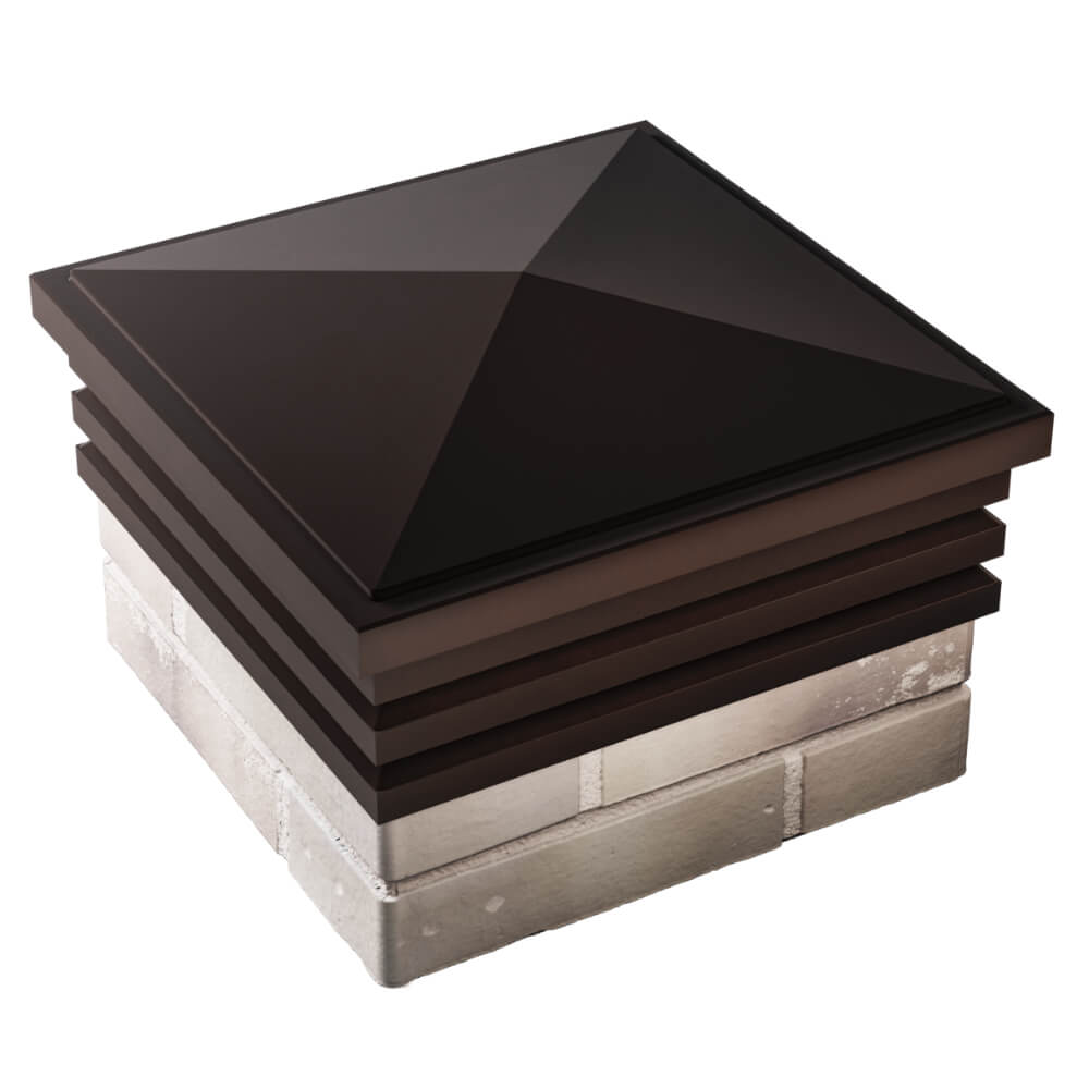 Колпак Zking Бона ХайТек Коричневый на столб 1.5х1.5 кирпича (385х385мм) в Мариуполе фото