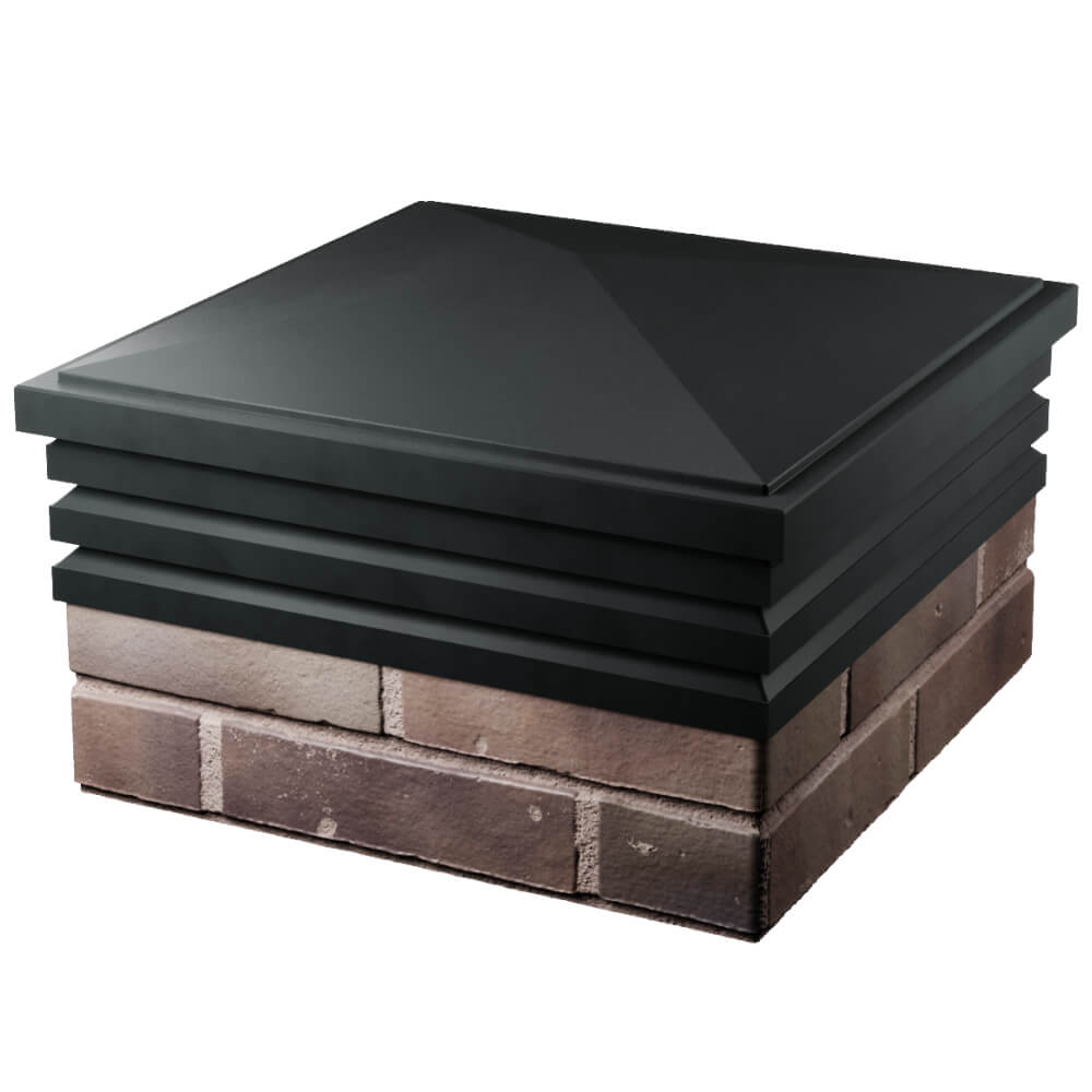 Колпак Zking Бона ХайТек Черный на столб 2х2 кирпича (513х513мм) в Мариуполе фото