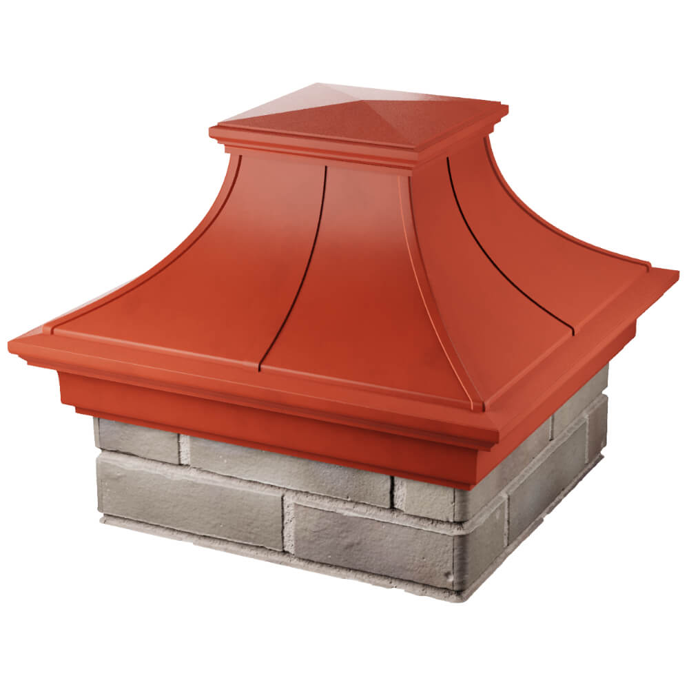 Колпак Zking Монблан Премиум Красный на столб 1.5х1.5 кирпича (385х385мм) в Мариуполе фото