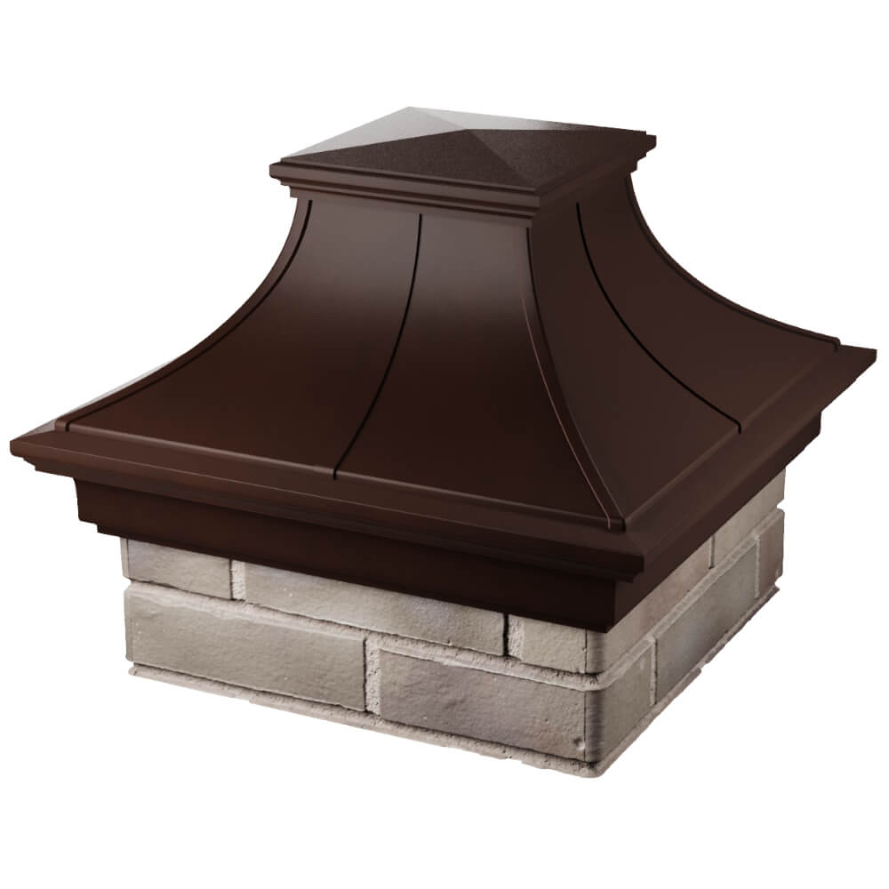Колпак Zking Монблан Премиум Коричневый на столб 1.5х1.5 кирпича (385х385мм) в Мариуполе фото