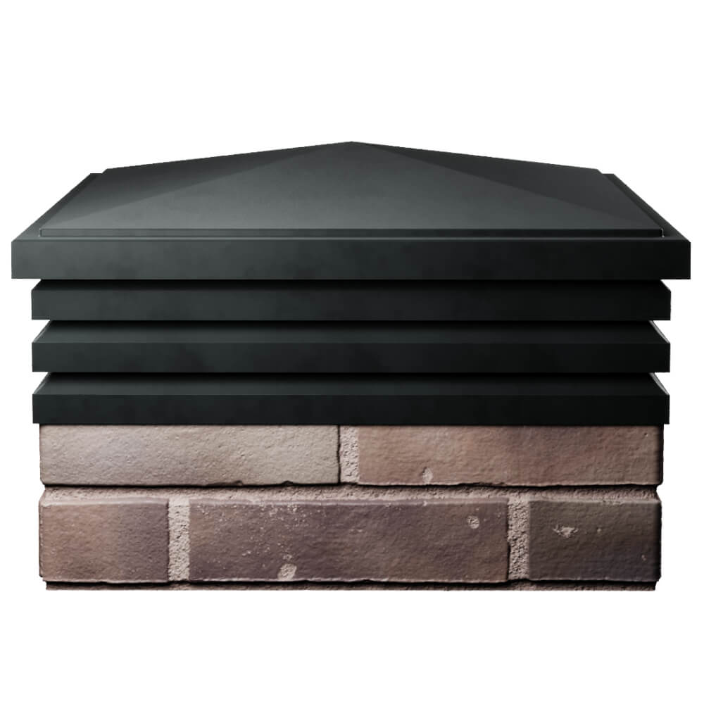 Колпак Zking Бона ХайТек Черный на столб 2х2 кирпича (513х513мм) Мариуполь фото