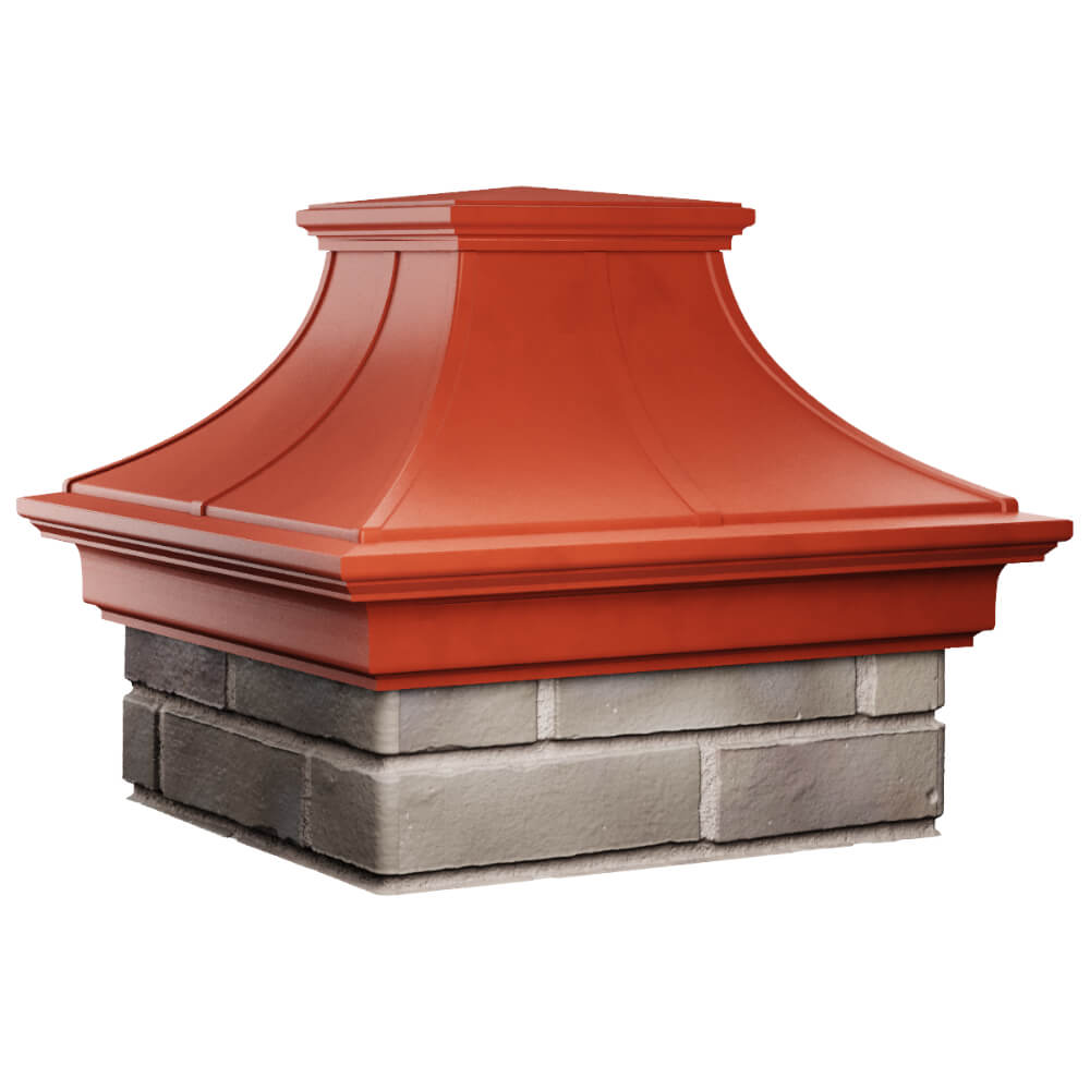 Колпак Zking Монблан Премиум Красный на столб 1.5х1.5 кирпича (385х385мм) в Мариуполе фото