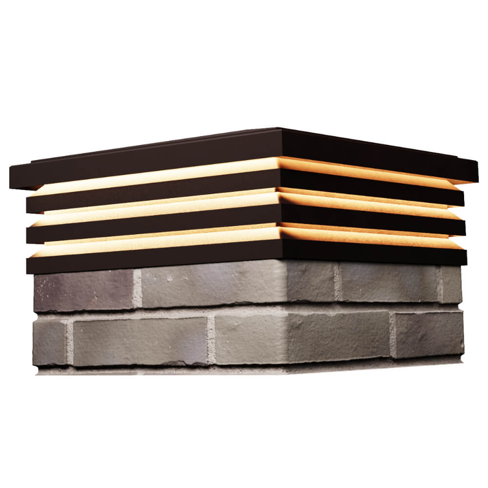 Колпак Zking Бона ХайТек Коричневый на столб 1.5х1.5 кирпича (385х385мм) с подсветкой в Мариуполе фото