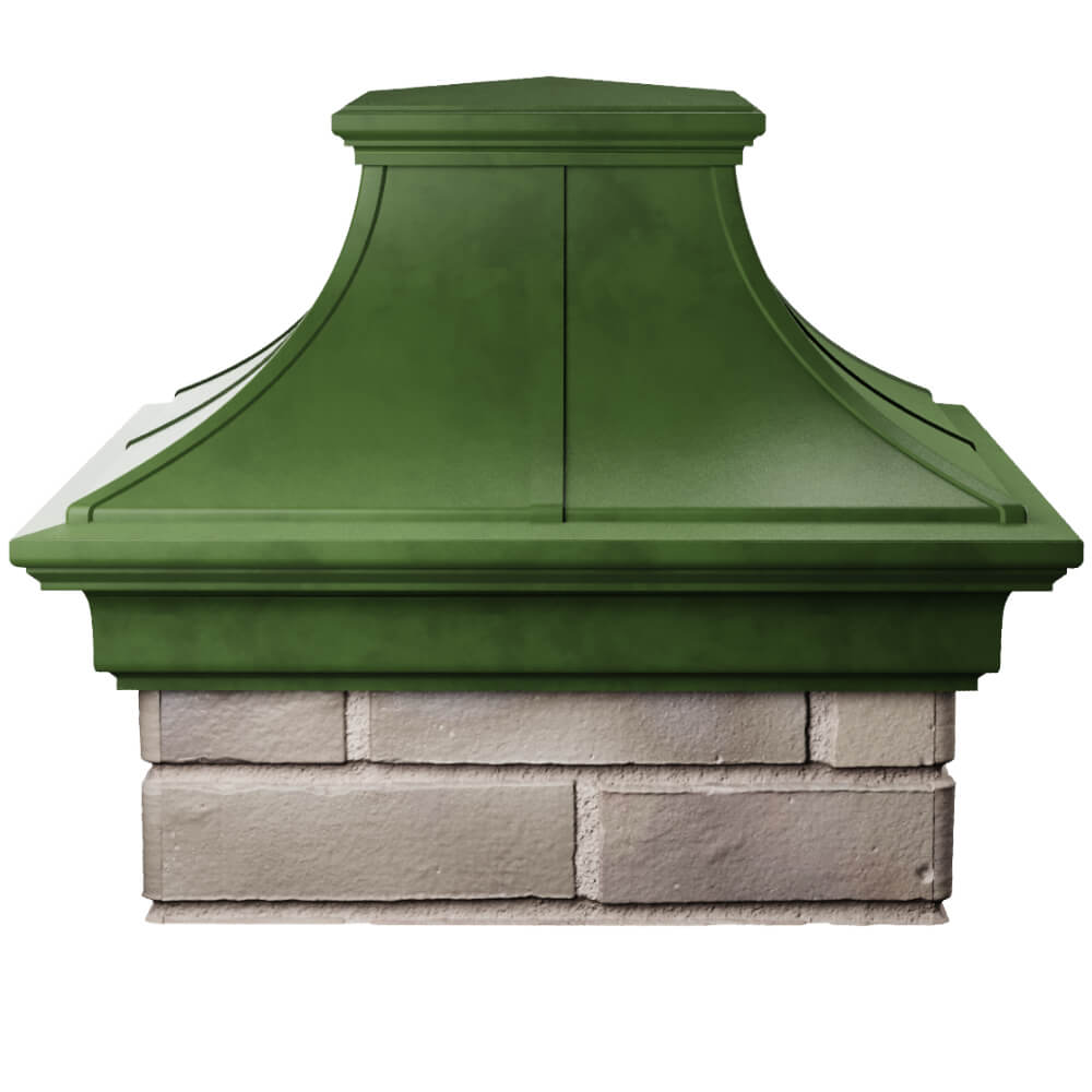 Колпак Zking Монблан Премиум Зеленый на столб 1.5х1.5 кирпича (385х385мм) Мариуполь фото