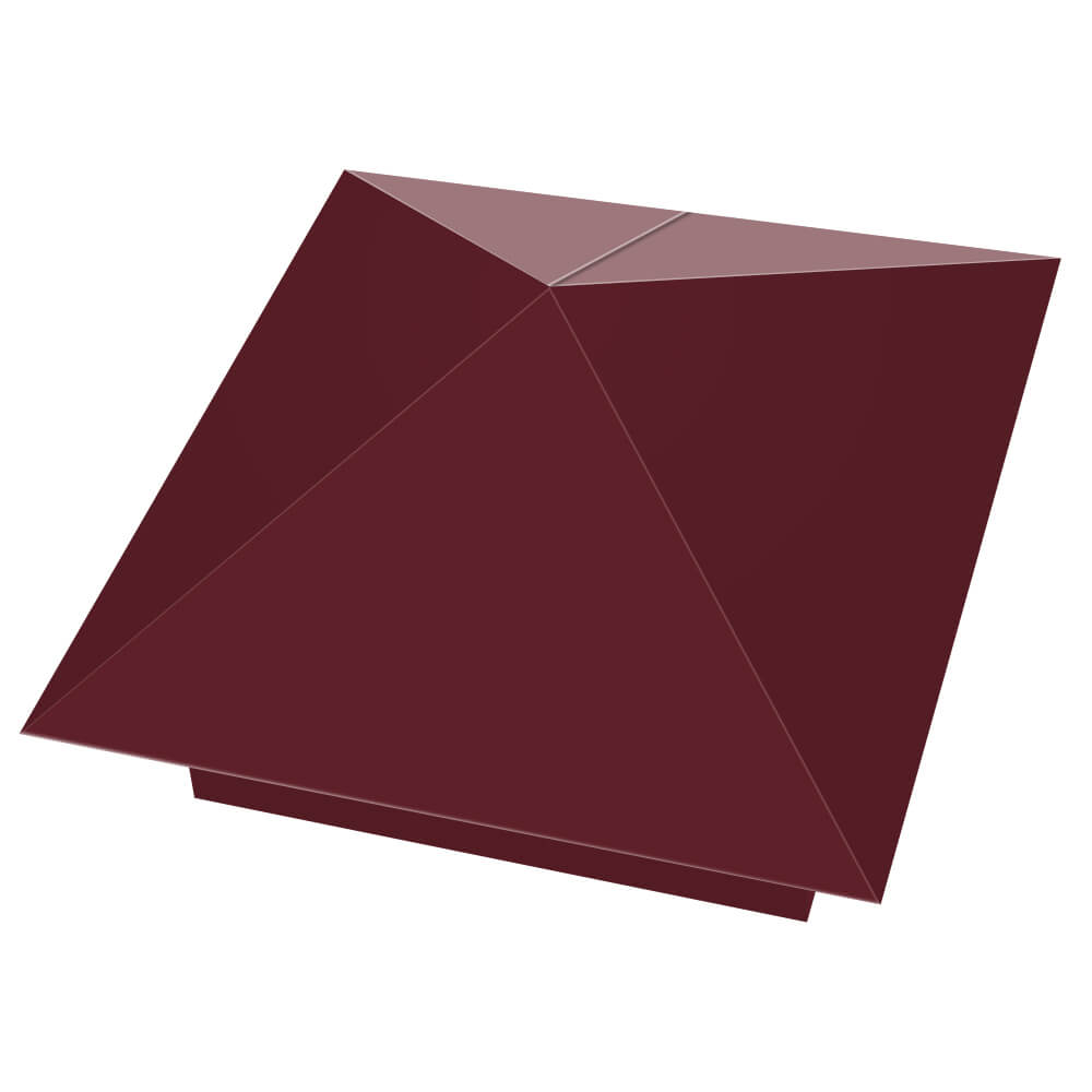 Колпак металлический 390х390мм RAL3005 Красное Вино заборный Мариуполь фото