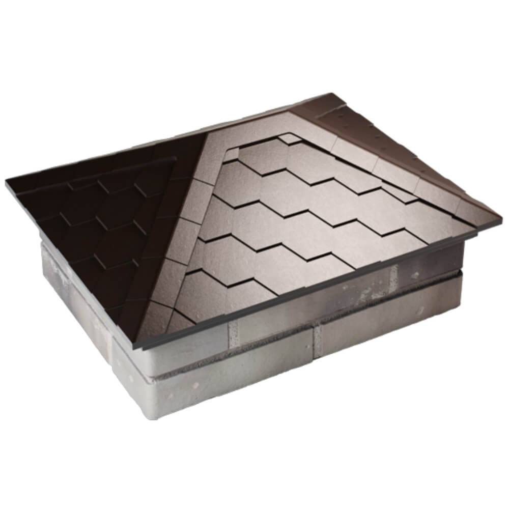 Колпак Zking Эверест Коричневый на столб 2х1.5 кирпича (520х390мм) Мариуполь фото