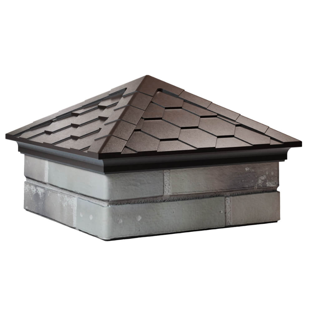 Колпак Zking Эверест Коричневый на столб 1.5х1.5 кирпича (390х390мм) в Мариуполе фото