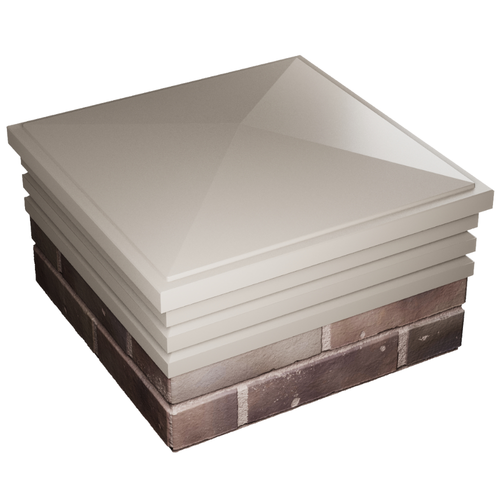 Колпак Zking Бона ХайТек Бежевый на столб 2х2 кирпича (513х513мм) в Мариуполе фото