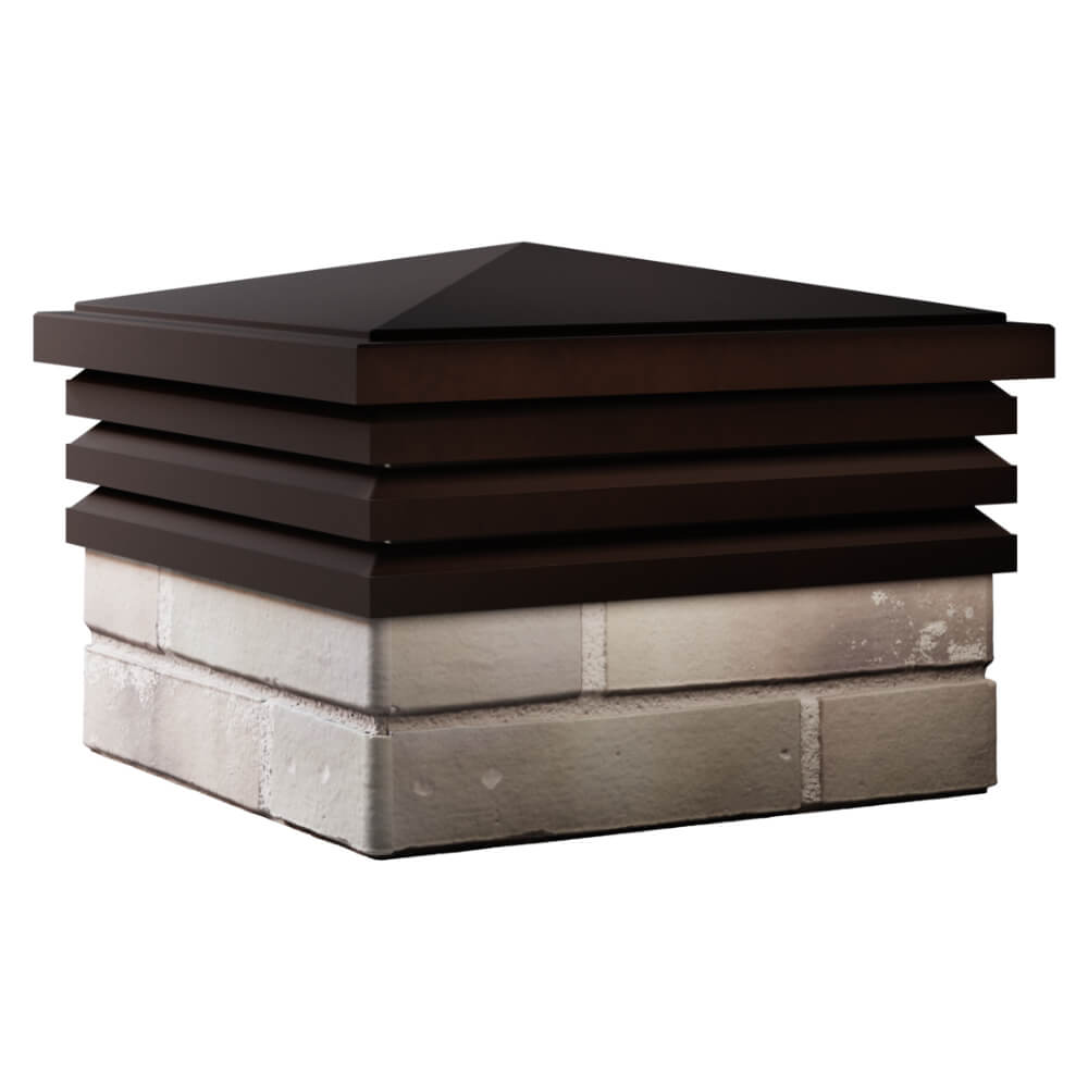 Колпак Zking Бона ХайТек Коричневый на столб 1.5х1.5 кирпича (385х385мм) в Мариуполе фото