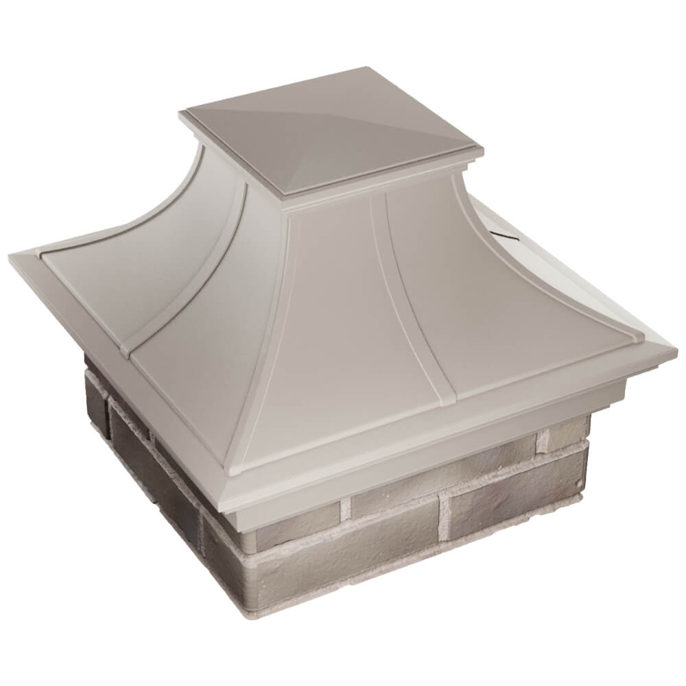 Колпак Zking Монблан Премиум Бежевый на столб 1.5х1.5 кирпича (385х385мм) в Мариуполе фото